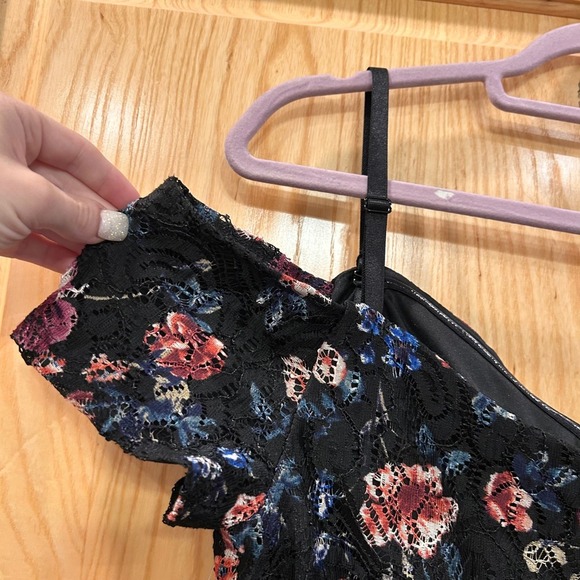 Siena Black Floral Lace Off Shoulder Sheath Midi Dress - Women's Size 8 - Picture 13 of 13